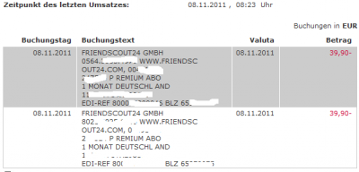 Unrechtmassige Abbuchung Lastschrift Durch Friendscout24 Forum Geld Finanzen